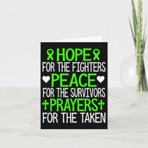 Hoffnung Frieden und Gebete Green Ribbon psychisch Karte