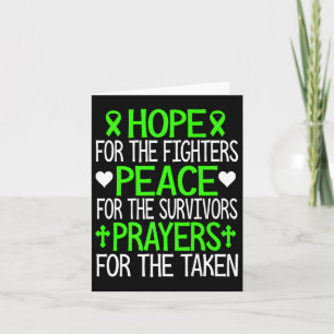 Hoffnung Frieden und Gebete Green Ribbon psychisch Karte