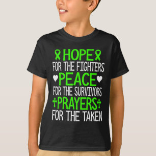 Hoffnung Frieden und Gebete Green Ribbon psychisch T-Shirt