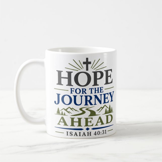 Hoffnung für die bevorstehende Reise Eleganter Gla Kaffeetasse (Links)