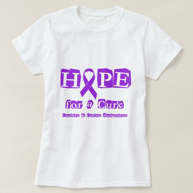 Hoffnung für eine Heilung für Crohns u. Kolitis T-Shirt (Design vorne)