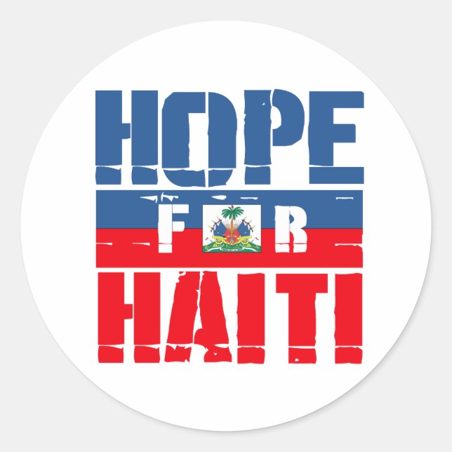Hoffnung für Haiti Runder Aufkleber (Vorderseite)