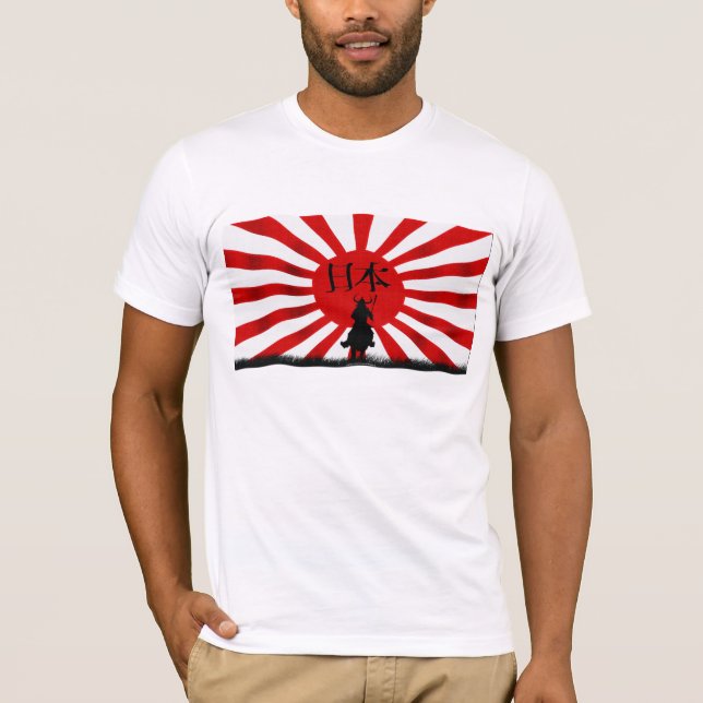 HOFFNUNG für JAPAN Samurai Flag Erdbebenhilfe T-Shirt (Vorderseite)