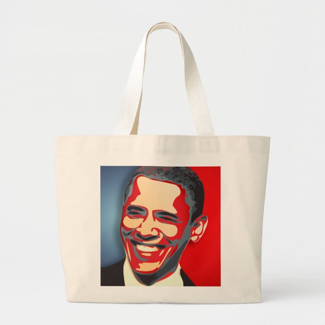 Hoffnung gewonnen - Barack Obama Jumbo Stoffbeutel (Vorne)