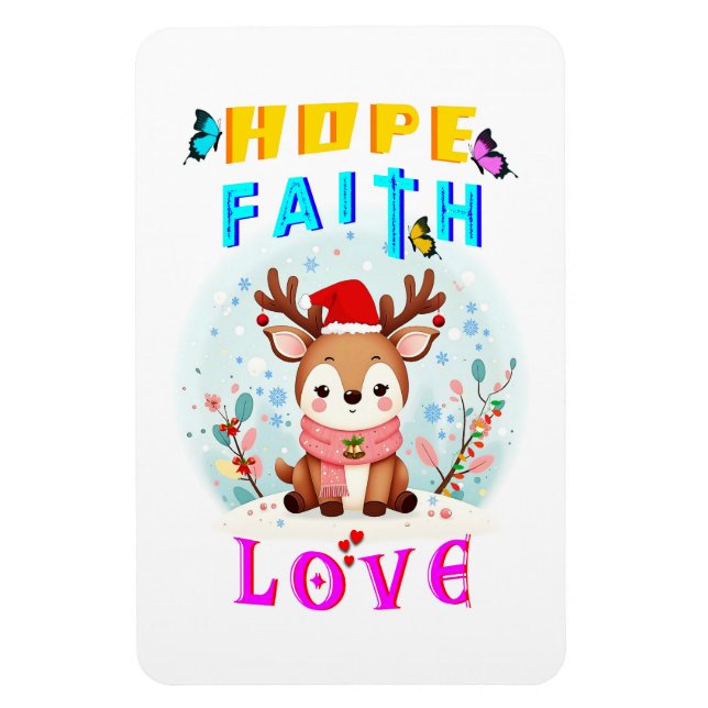 Hoffnung Glaube Liebe Magnet (Vertikal)