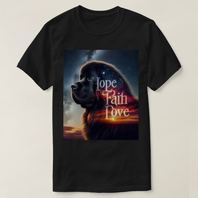 Hoffnung Glaube Liebe Newf T-Shirt (Design vorne)