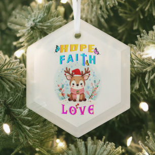 Hoffnung Glaube Liebe Ornament Aus Glas