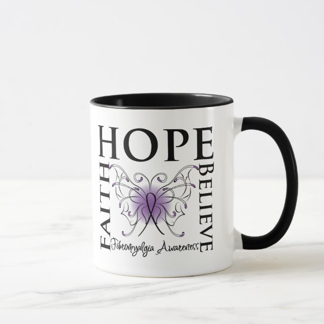Hoffnung glauben Glauben - Fibromyalgia Tasse (Rechts)