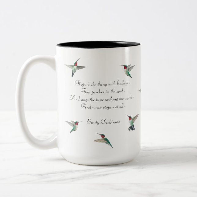 Hoffnung Hummingbird Zweifarbige Tasse (Links)