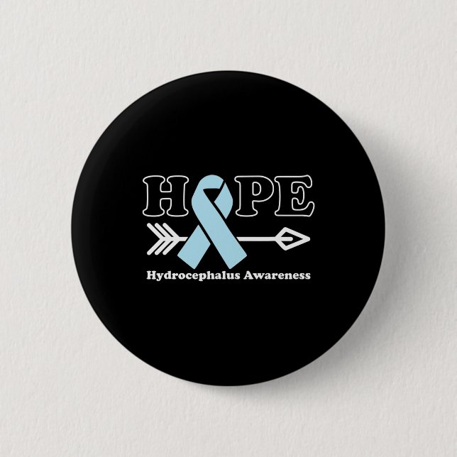 Hoffnung - Hydrocephalus Awareness Light Blue Ribb Button (Vorderseite)