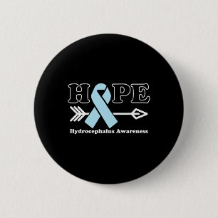Hoffnung - Hydrocephalus Awareness Light Blue Ribb Button