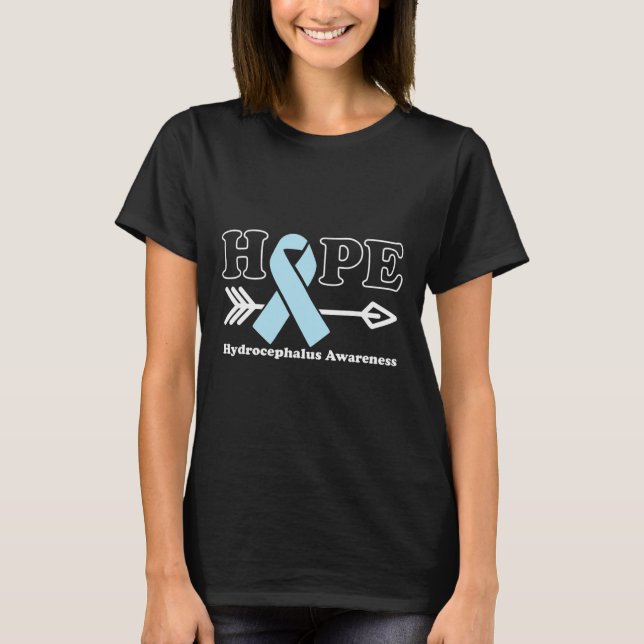 Hoffnung - Hydrocephalus Awareness Light Blue Ribb T-Shirt (Vorderseite)