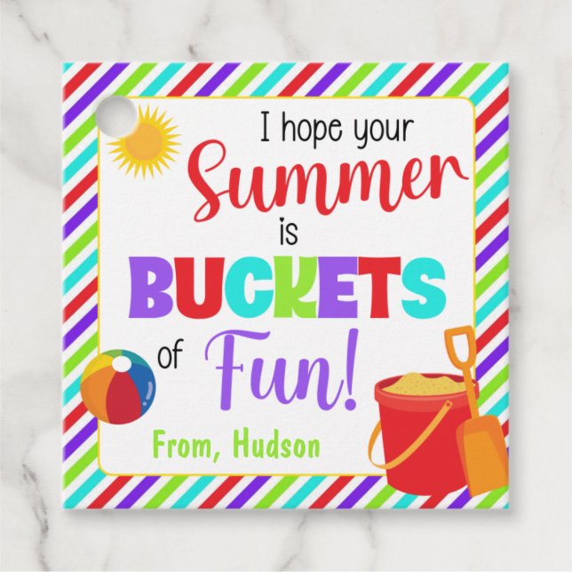 Hoffnung Ihr Sommer ist voller Spaß Geschenkanhänger (Vorderseite)