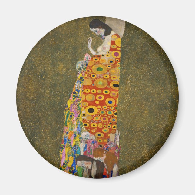 Hoffnung II von Gustav Klimt, Vintager Jugendstil Magnet (Vorne)