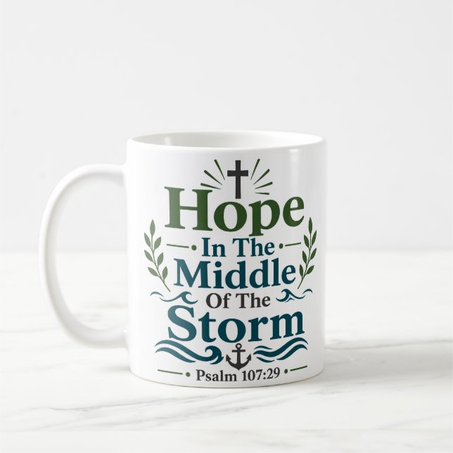 Hoffnung im Sturm Feste Hoffnung Zitat Kaffeetasse (Links)