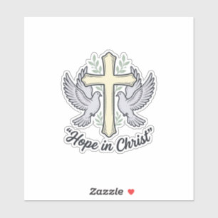 Hoffnung in Christus Taube Kreuz Vintage Christlic Aufkleber