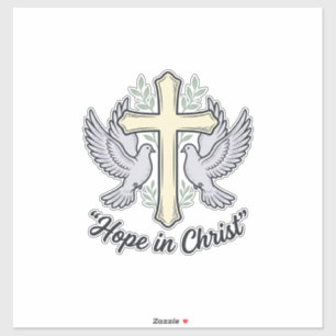 Hoffnung in Christus Taube Kreuz Vintage Christlic Aufkleber
