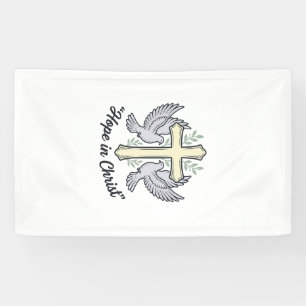 Hoffnung in Christus Taube Kreuz Vintage Christlic Banner
