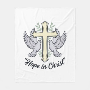 Hoffnung in Christus Taube Kreuz Vintage Christlic Fleecedecke