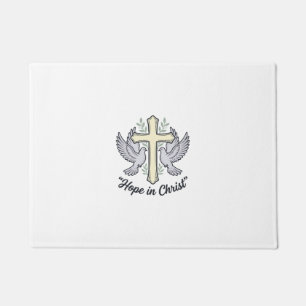 Hoffnung in Christus Taube Kreuz Vintage Christlic Fußmatte