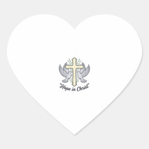 Hoffnung in Christus Taube Kreuz Vintage Christlic Herz-Aufkleber
