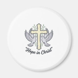 Hoffnung in Christus Taube Kreuz Vintage Christlic Magnet