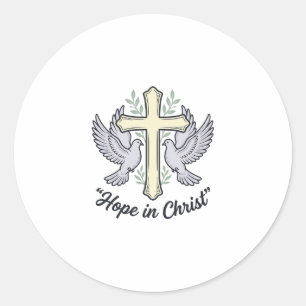 Hoffnung in Christus Taube Kreuz Vintage Christlic Runder Aufkleber