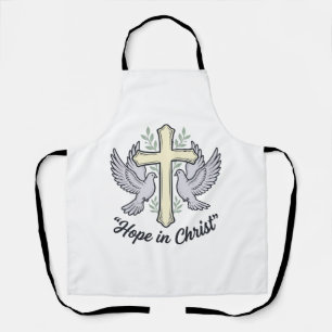 Hoffnung in Christus Taube Kreuz Vintage Christlic Schürze