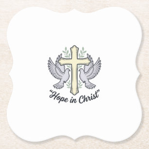 Hoffnung in Christus Taube Kreuz Vintage Christlic Untersetzer
