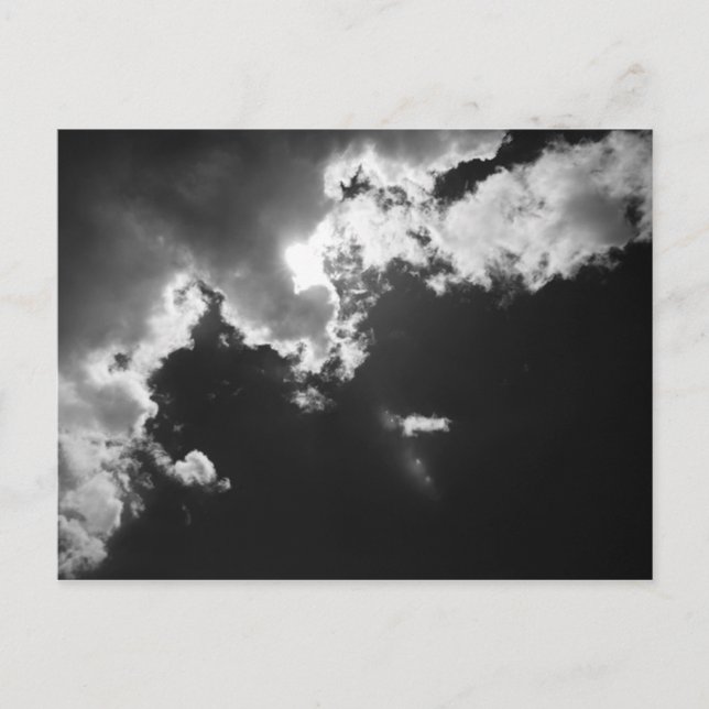 Hoffnung in der silbernen Verkleidung der Wolken. Postkarte (Vorderseite)