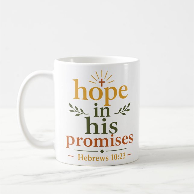 Hoffnung in seinen Versprechen Inspirierende chris Kaffeetasse (Links)