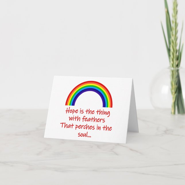 Hoffnung ist das Ding mit Federn Karte (Vorderseite)