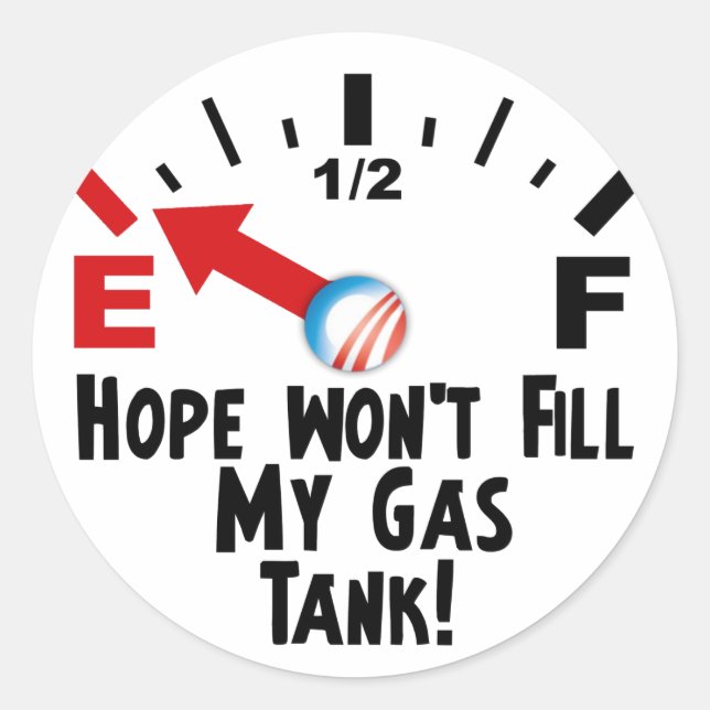 Hoffnung ist leer - Barack Obama Runder Aufkleber (Vorderseite)