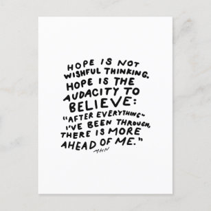 Hoffnung ist nicht Wunschdenken - inspirierendes Z Postkarte