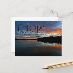 "Hoffnung ist wie der Vogel" Inspiration Zitat Postkarte