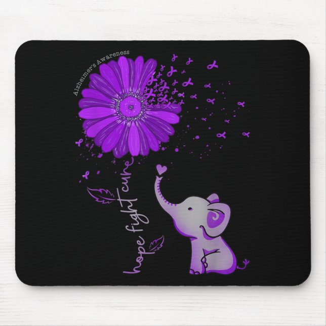Hoffnung Kämpfen Niedlicher Elefant Alzheimer's Li Mousepad (Vorne)