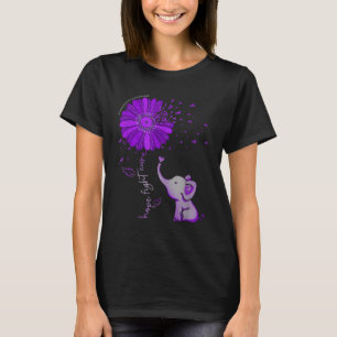 Hoffnung Kämpfen Niedlicher Elefant Alzheimer's Li T-Shirt
