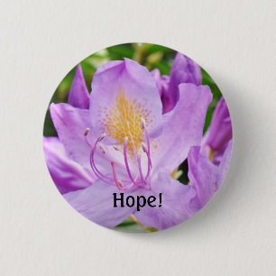 Hoffnung! Knöpfe Lila Rhododendren Blumen Button