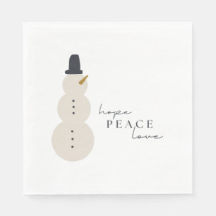 Hoffnung Liebe. Christmas Snowman Paper Napkins Serviette