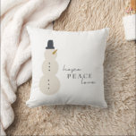 Hoffnung Liebe. Christmas Snowman Throw Pillow Kissen<br><div class="desc">Liebe hoffen,  Weihnachten Weihnachtsfeiertag Winter Schneemann Keuchen</div>
