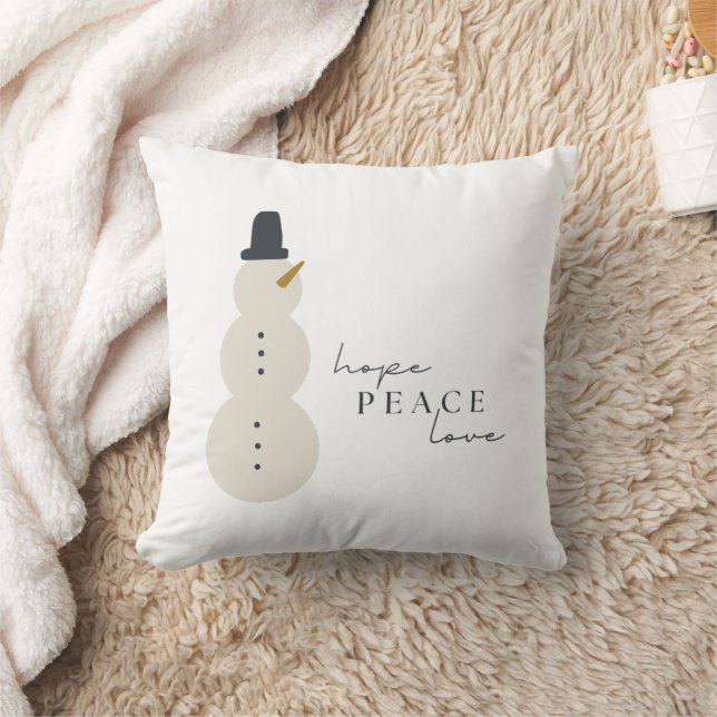 Hoffnung Liebe. Christmas Snowman Throw Pillow Kissen (Decke)