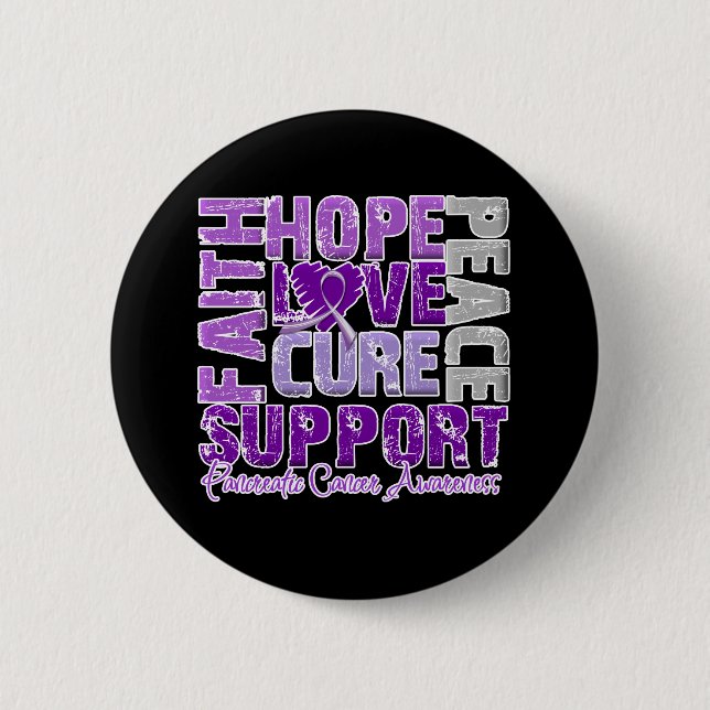 Hoffnung Liebe Heilung Bauchspeicheldrüsenkrebs Be Button (Vorderseite)