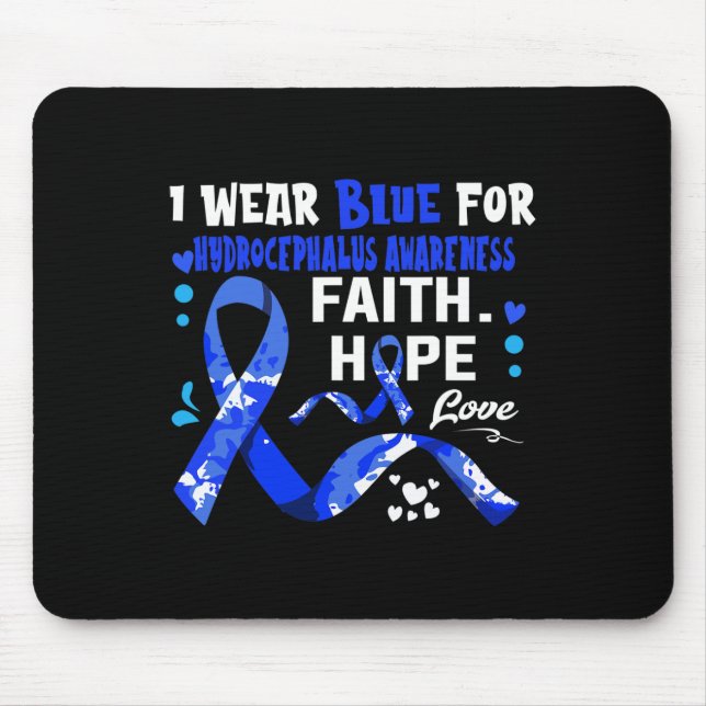 Hoffnung Liebe ich trage Blau für Hydrocephalus Se Mousepad (Vorne)