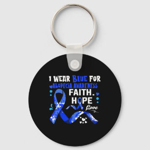 Hoffnung Liebe ich tragen Blau für Alopezie Bewuss Schlüsselanhänger