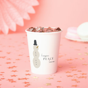 Hoffnung Liebe. Weihnachts-Schneemann-Papier-Cups Pappbecher