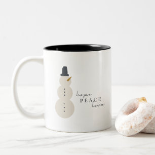 Hoffnung Liebe. Weihnachts-Snowman-Tasse Zweifarbige Tasse