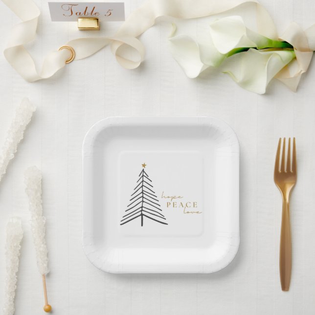 Hoffnung Liebe. Weihnachtspapier-Teller Pappteller (Hochzeit)