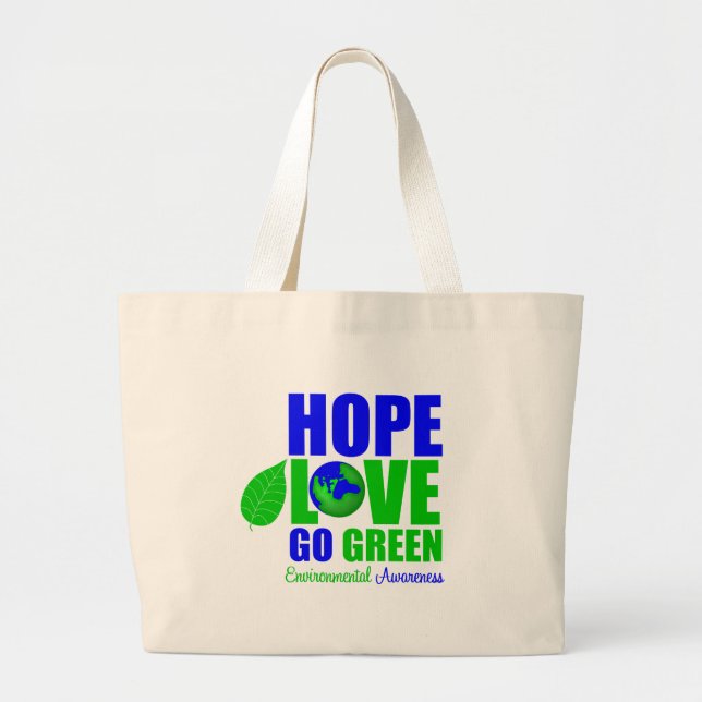 Hoffnung Liebe wird grüne Erde Jumbo Stoffbeutel (Vorne)
