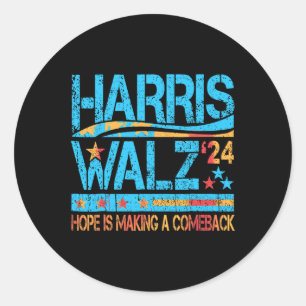 Hoffnung macht Comeback Harris Wheimer 2024 Runder Aufkleber