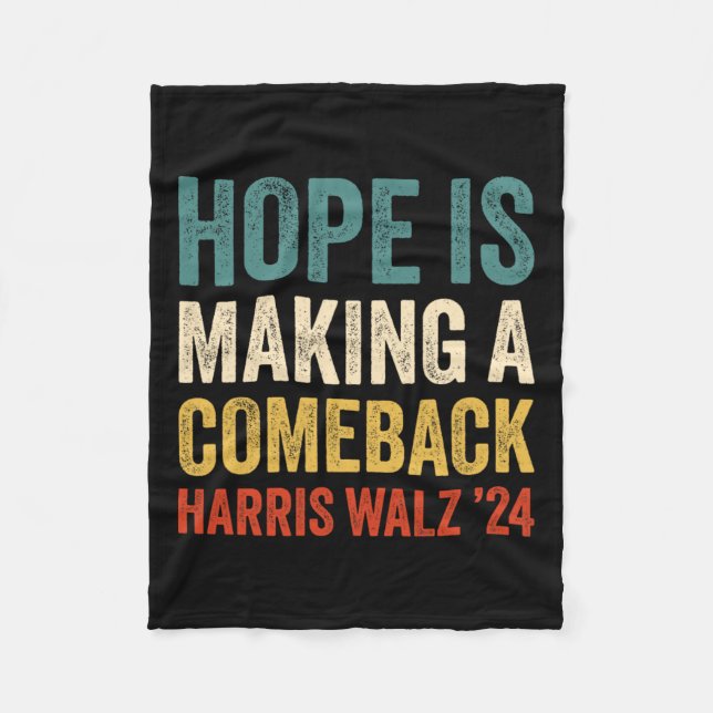 Hoffnung macht Comeback Kamala Harris Tim Wheime Fleecedecke (Vorderseite)